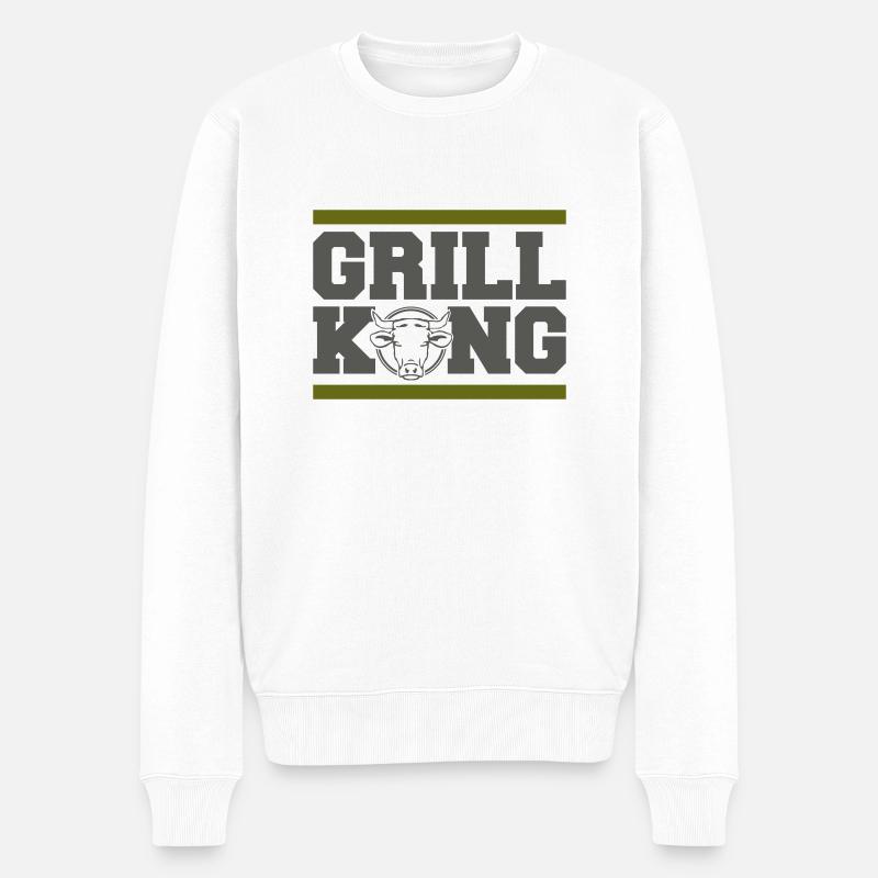 grill king - Männer Premium Bio Pullover - Weiß