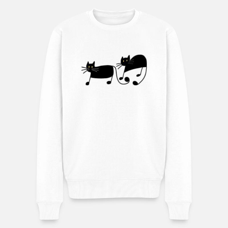 Chats - Pull Premium bio Homme - blanc