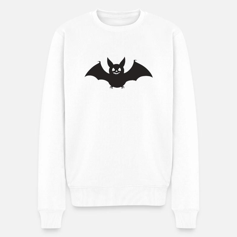 Fledermaus - Männer Premium Bio Pullover - Weiß