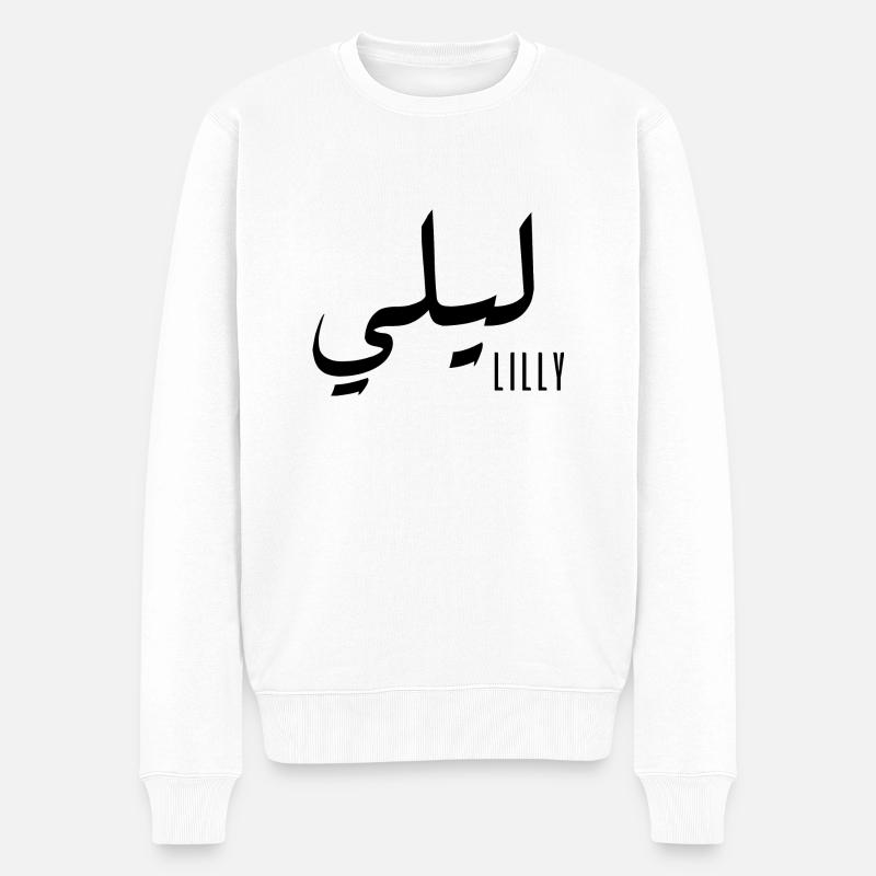 Lilly Arabischer Name - Männer Premium Bio Pullover - Weiß