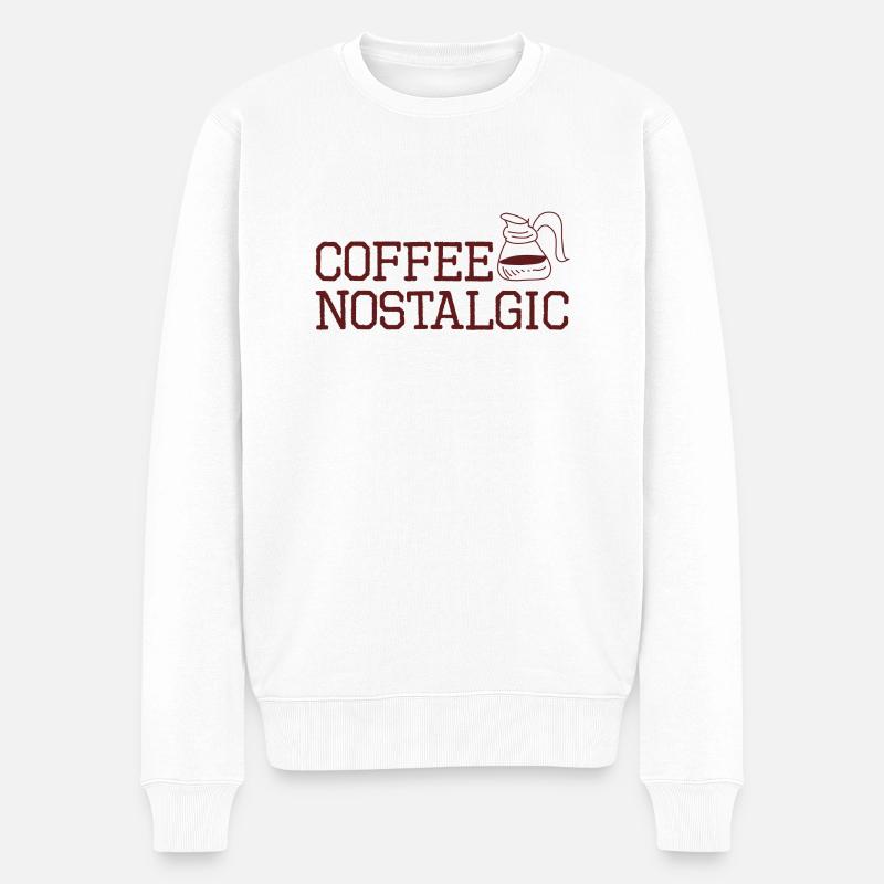 Coffee lover nostalgisch - Männer Premium Bio Pullover - Weiß