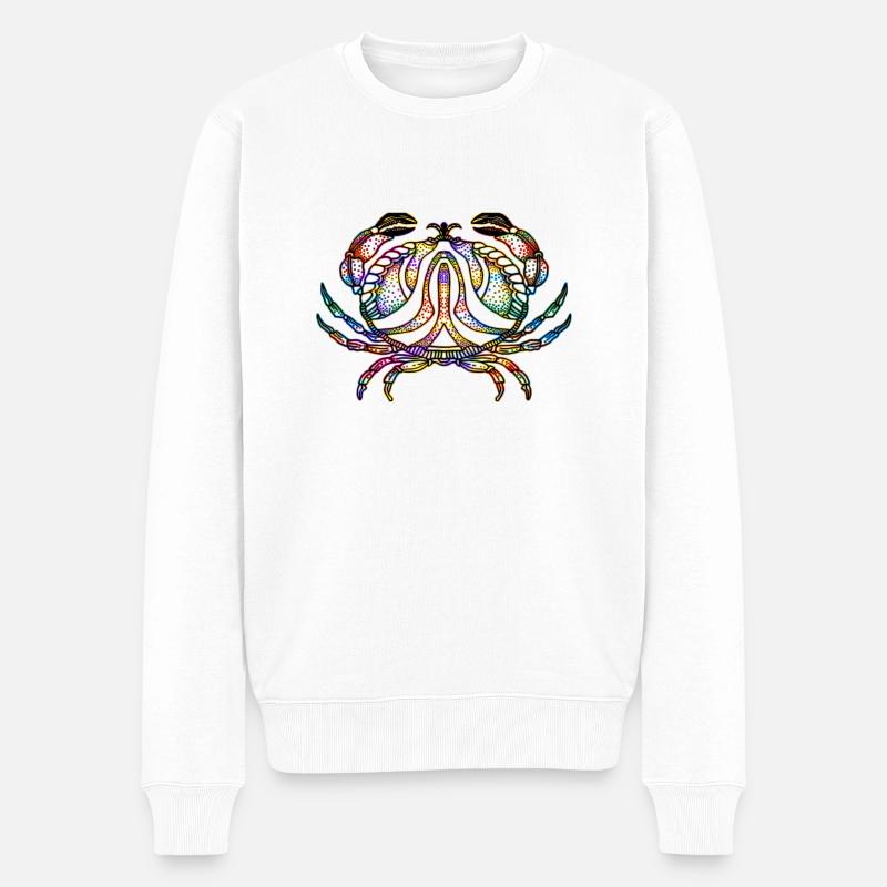 Krebs - Männer Premium Bio Pullover - Weiß