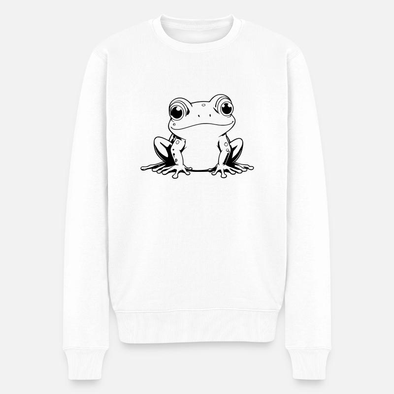 Contours de grenouille - Pull Premium bio Homme - blanc