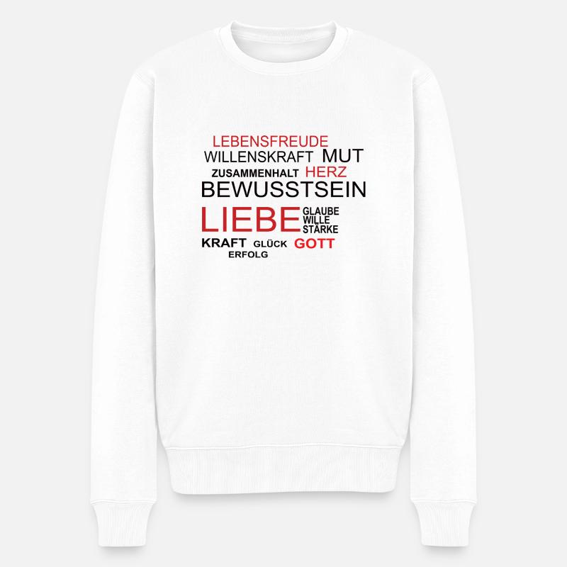 Motivationsshirt weiss - Männer Premium Bio Pullover - Weiß