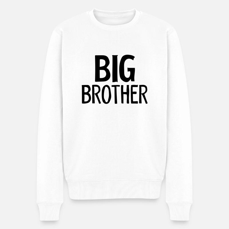 großer Bruder - Männer Premium Bio Pullover - Weiß