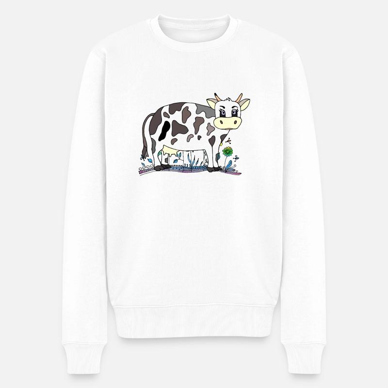 Vache - Pull Premium bio Homme - blanc