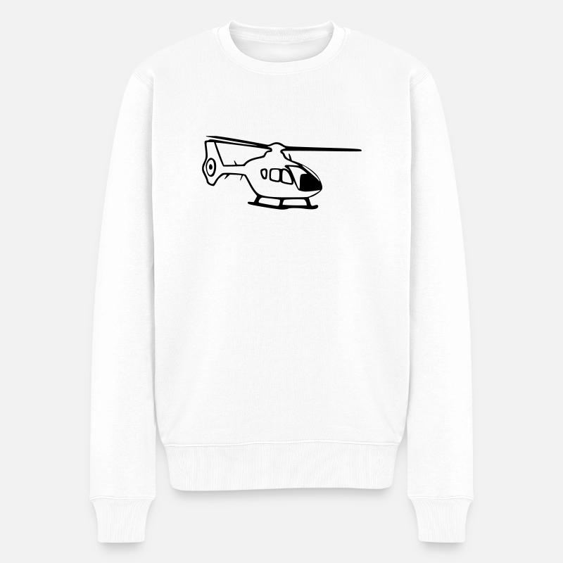 Heli EC135 - Männer Premium Bio Pullover - Weiß