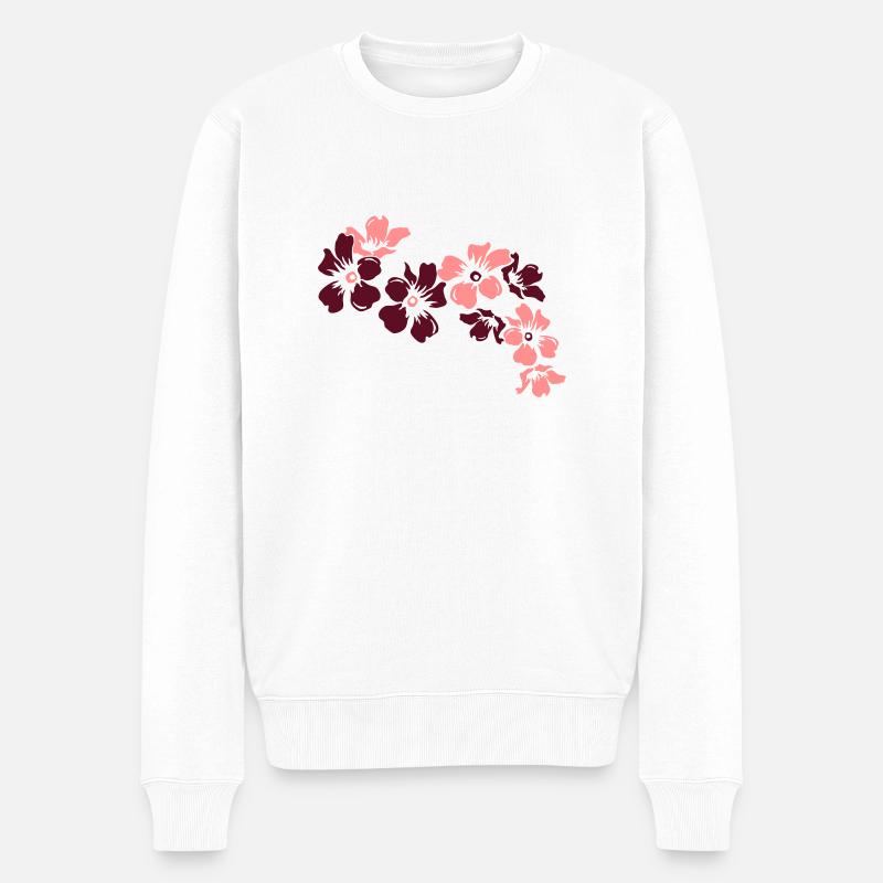 blumen - Männer Premium Bio Pullover - Weiß