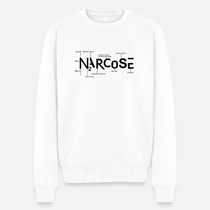 NARCOSE - Pull Premium bio Homme - blanc