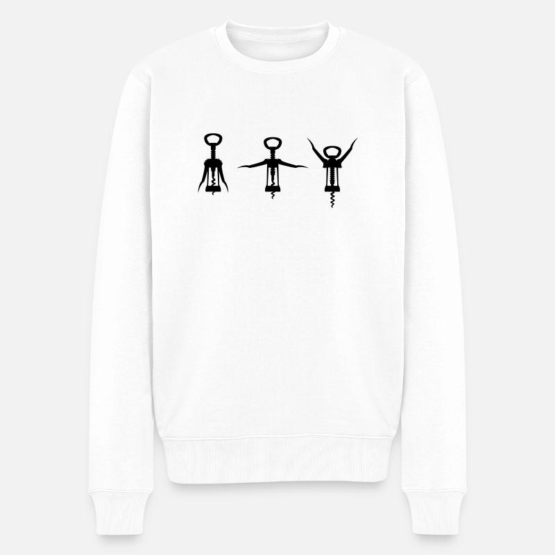 Ich bin Bodybuilder (Ohne Text) - Männer Premium Bio Pullover - Weiß