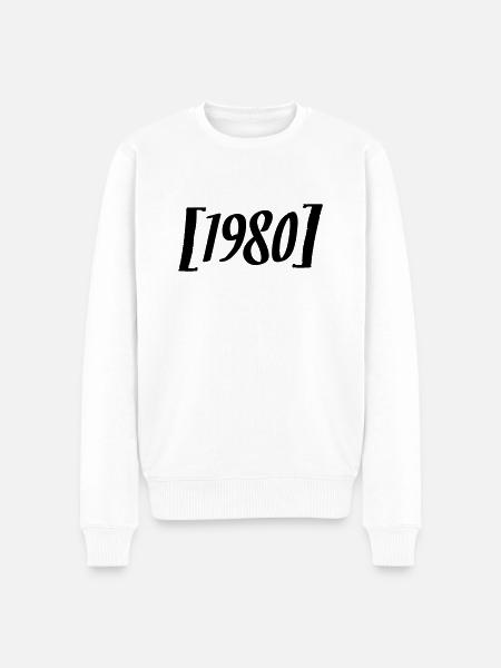 1980 - Männer Premium Bio Pullover - Weiß