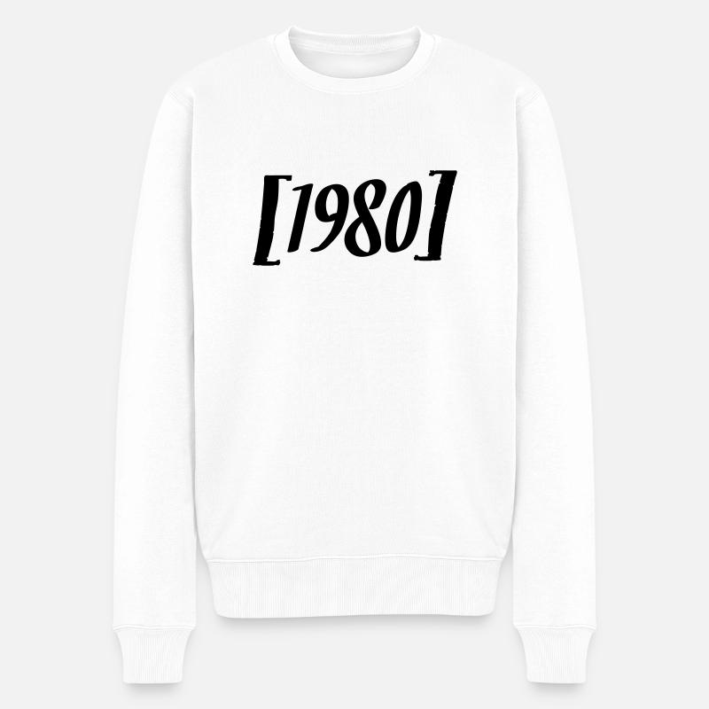 1980 - Männer Premium Bio Pullover - Weiß
