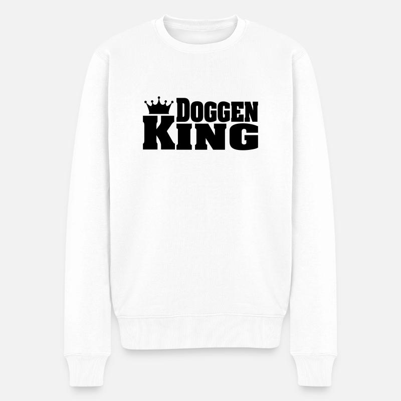 DOGGEN KING Deutsche Dogge - Männer Premium Bio Pullover - Weiß