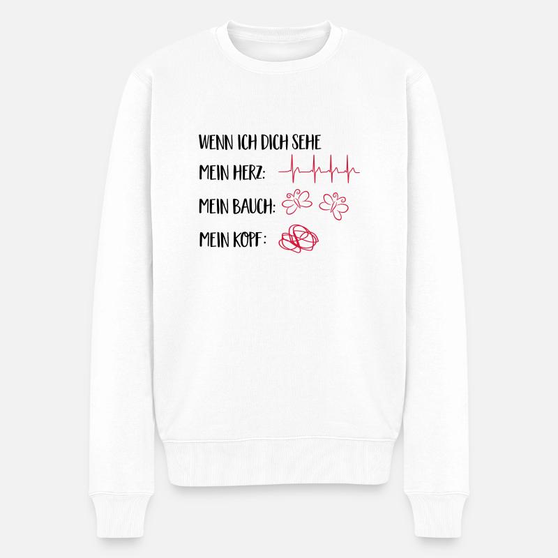verliebt - Männer Premium Bio Pullover - Weiß