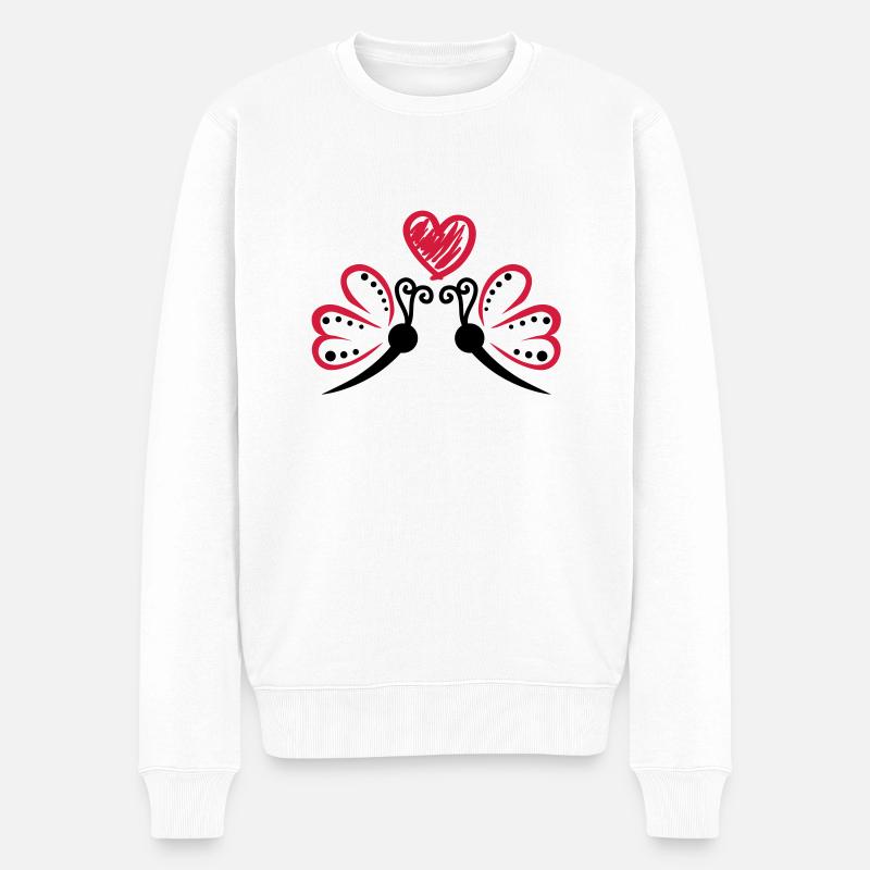 butterflys_in_love__f2 - Pull Premium bio Homme - blanc