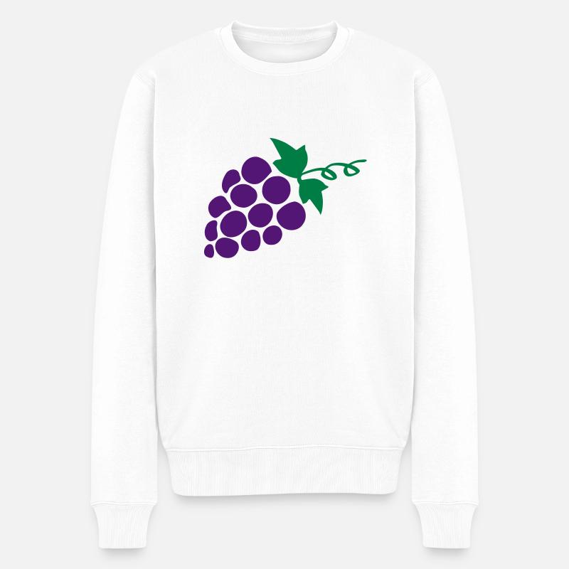 Grapes - Männer Premium Bio Pullover - Weiß