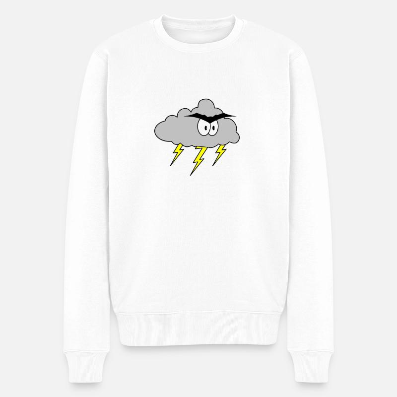 Wütende Wolke - Männer Premium Bio Pullover - Weiß