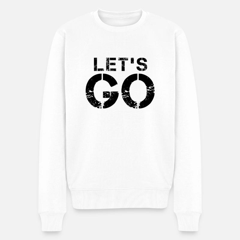 Lets Go - Männer Premium Bio Pullover - Weiß