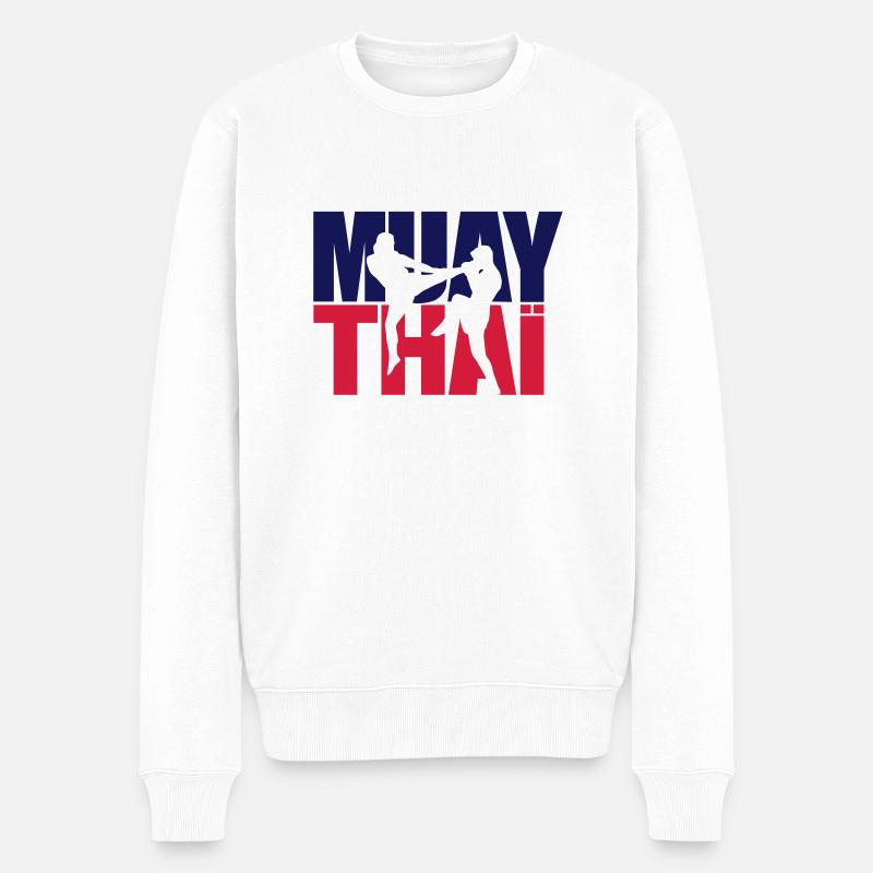 Muay thai logo - Männer Premium Bio Pullover - Weiß