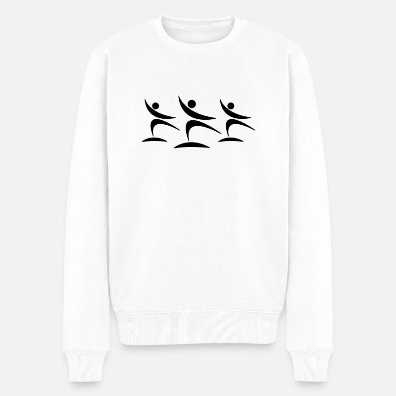 step_aerobic__f1 - Männer Premium Bio Pullover - Weiß