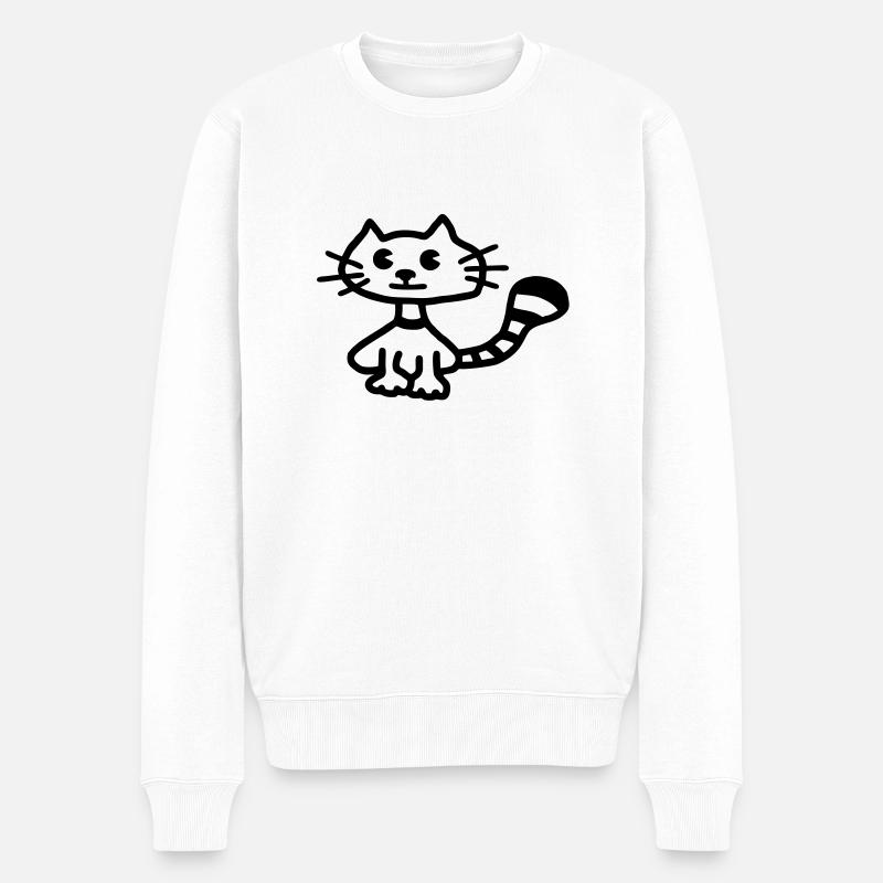 Chat 4 - Pull Premium bio Homme - blanc
