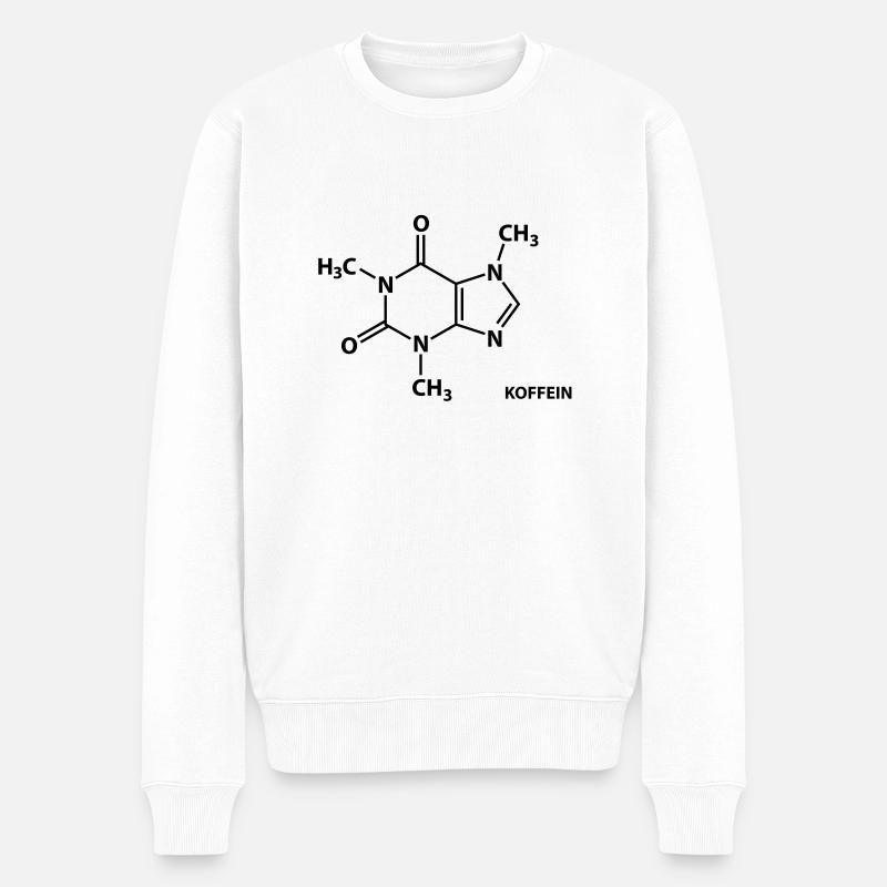 Koffein - Männer Premium Bio Pullover - Weiß