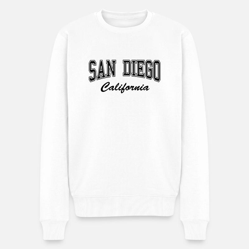 San Diego California - Männer Premium Bio Pullover - Weiß