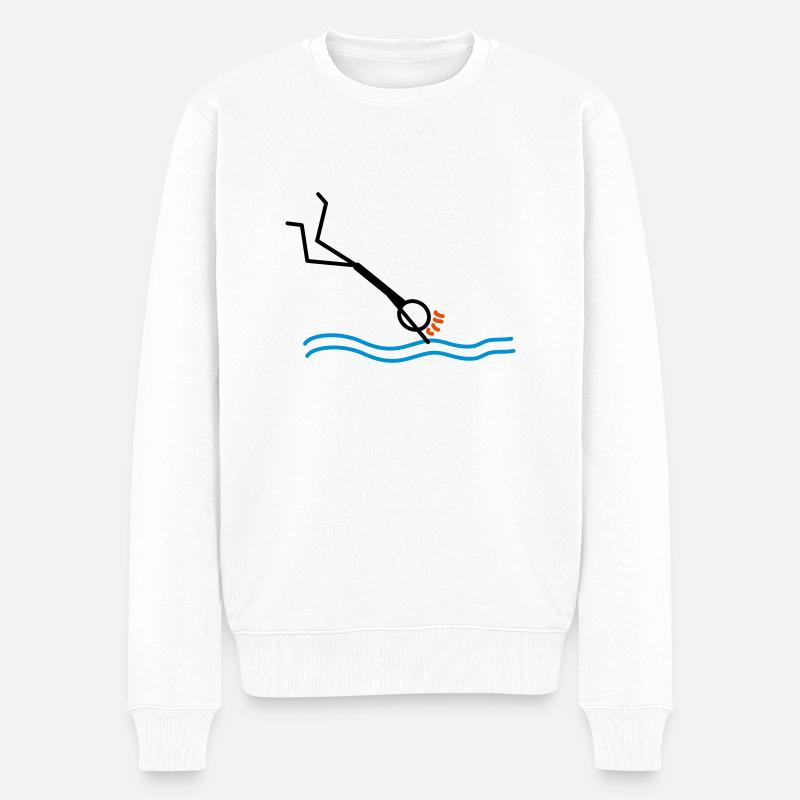 springen / schwimmen - Männer Premium Bio Pullover - Weiß
