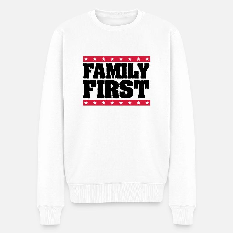 family_first_by2 - Männer Premium Bio Pullover - Weiß