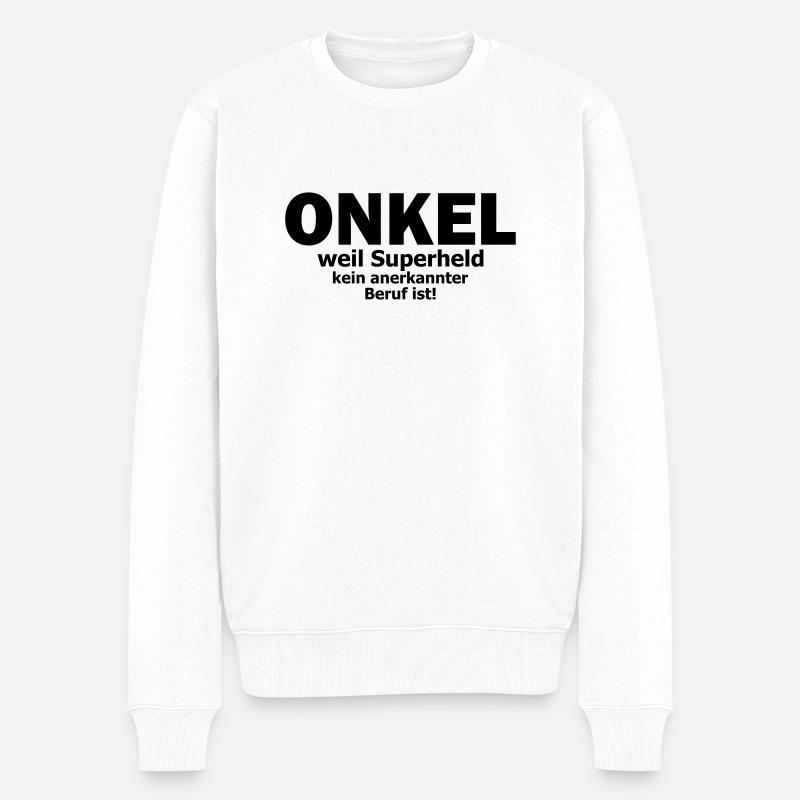 onkel - Männer Premium Bio Pullover - Weiß
