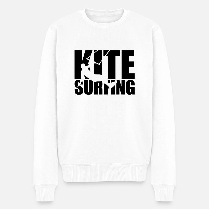 Kitesurfing - Männer Premium Bio Pullover - Weiß
