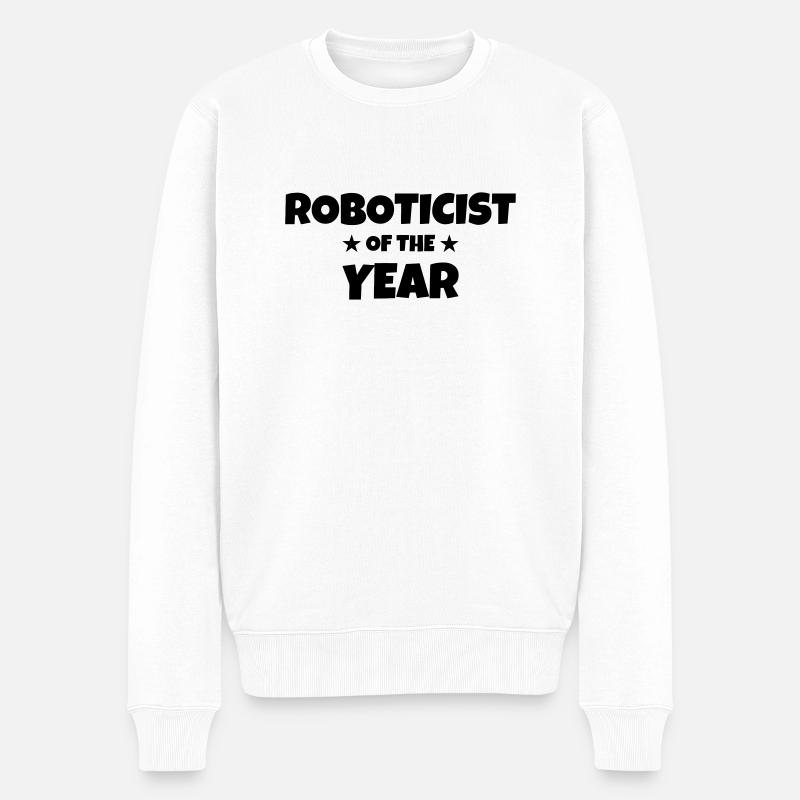Robotik / Roboter / Robot / Robotics - Männer Premium Bio Pullover - Weiß