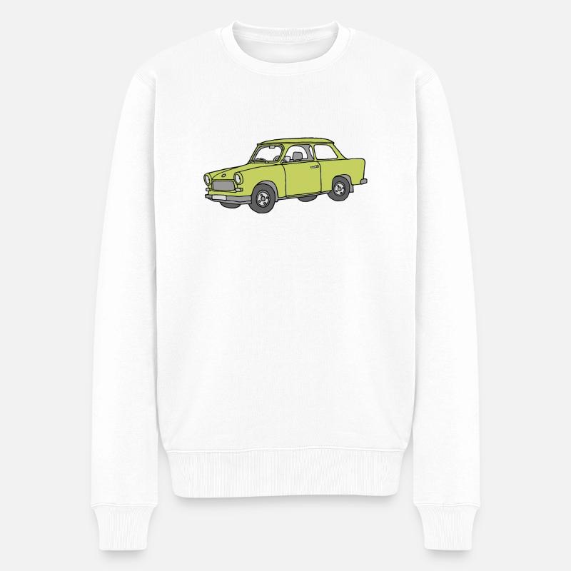 Trabi,  (baligrün) - Männer Premium Bio Pullover - Weiß