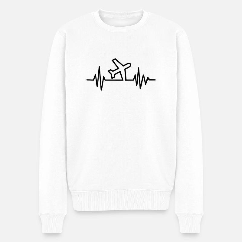 Flugzeug - Männer Premium Bio Pullover - Weiß