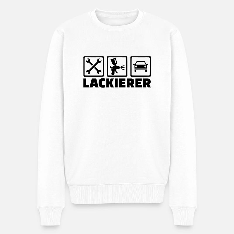Lackierer - Männer Premium Bio Pullover - Weiß