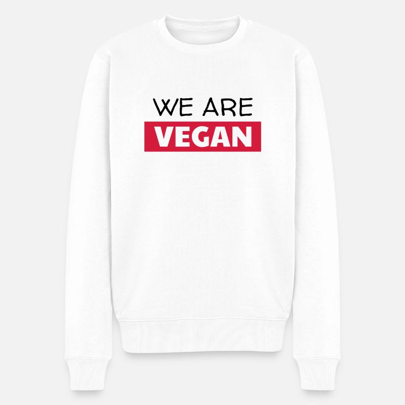 végétarien / végétarienne / végétarisme / vegan - Pull Premium bio Homme - blanc