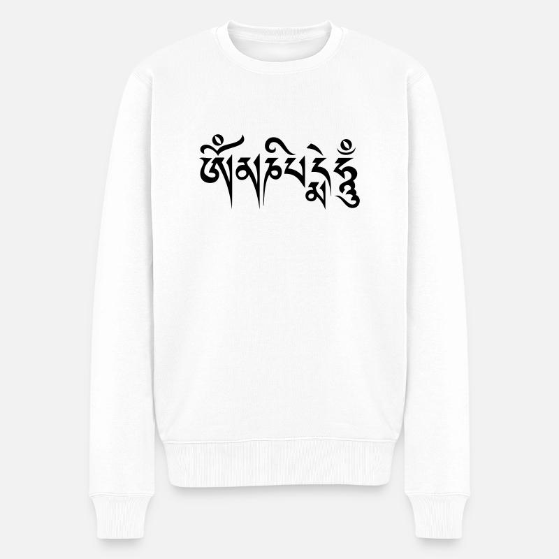 Om mani padme hum - Pull Premium bio Homme - blanc