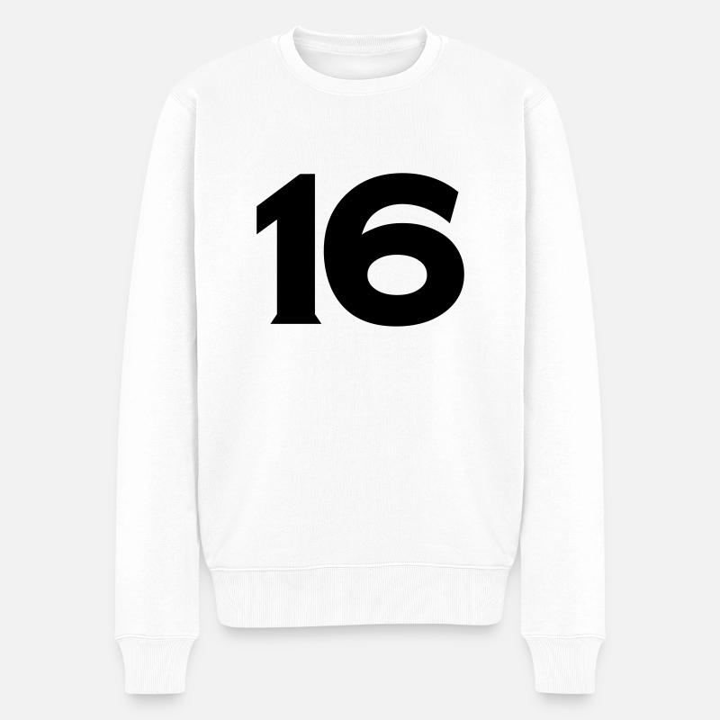 16 - Männer Premium Bio Pullover - Weiß