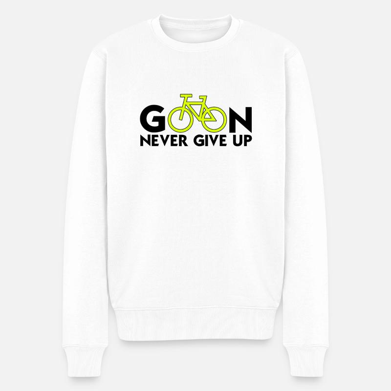 continuer ne jamais abandonner (cyclisme) penser positif - Pull Premium bio Homme - blanc
