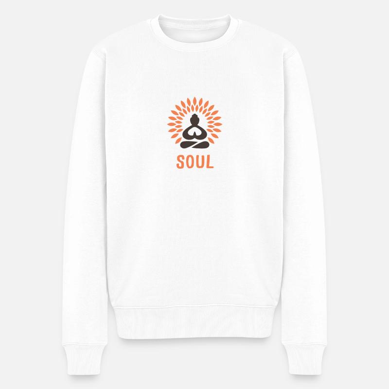 Soul Yoga - Männer Premium Bio Pullover - Weiß