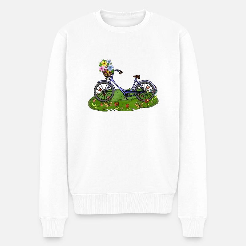 Fahrrad - Männer Premium Bio Pullover - Weiß
