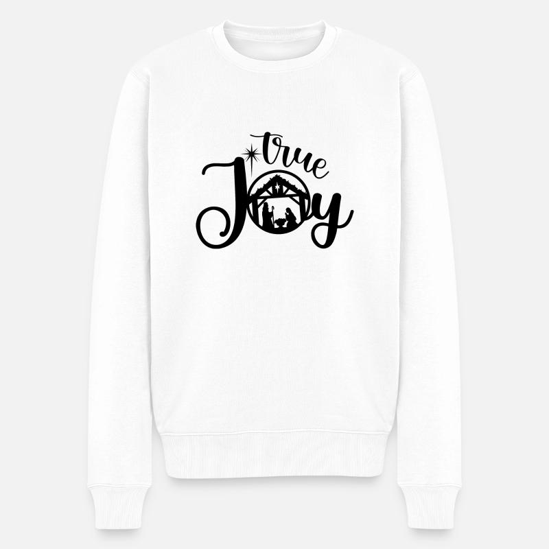 True Joy en noir - Pull Premium bio Homme - blanc