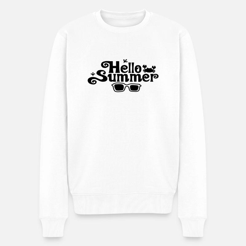 Hello Summer - Männer Premium Bio Pullover - Weiß