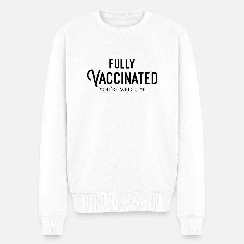 #Vaccinated - Männer Premium Bio Pullover - Weiß