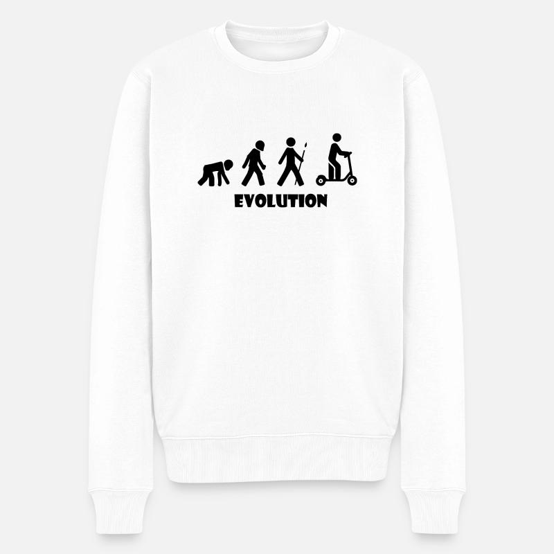 E-Scooter Roller Scooter - Männer Premium Bio Pullover - Weiß