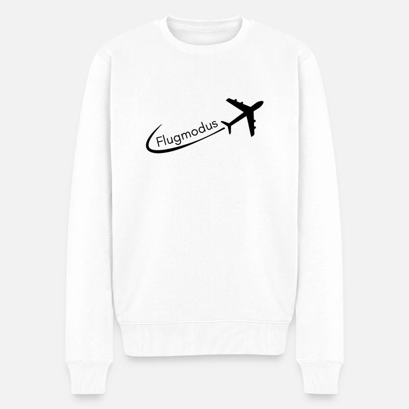 Flugmodus - Männer Premium Bio Pullover - Weiß