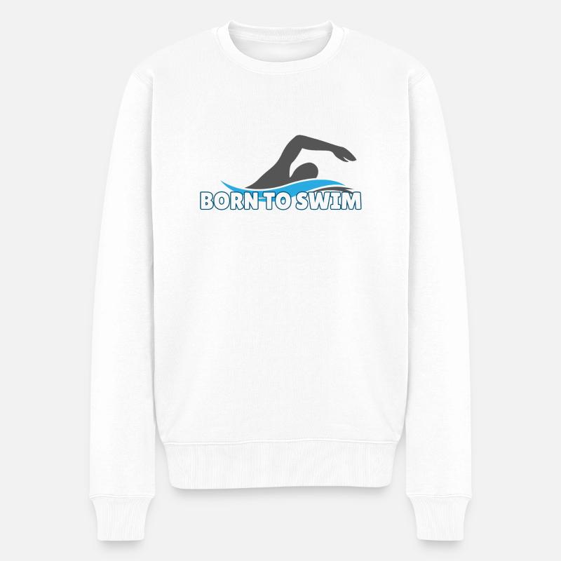 Né pour nager - Pull Premium bio Homme - blanc