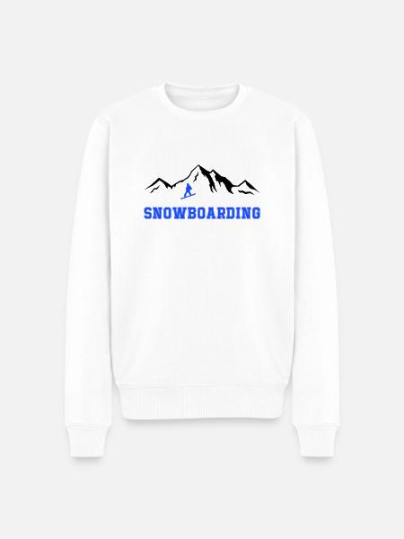 Snowboarding - Männer Premium Bio Pullover - Weiß