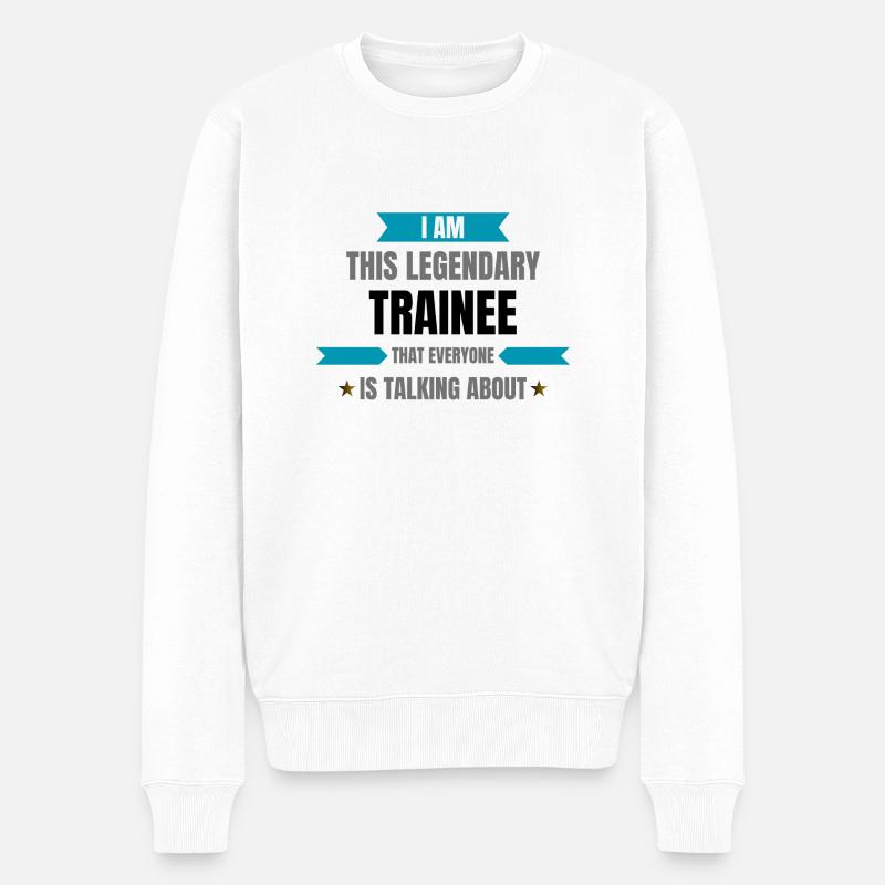 Trainee is legendary - Männer Premium Bio Pullover - Weiß