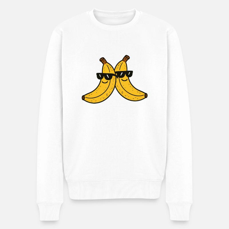 banane sonnenbrille 2 - Männer Premium Bio Pullover - Weiß